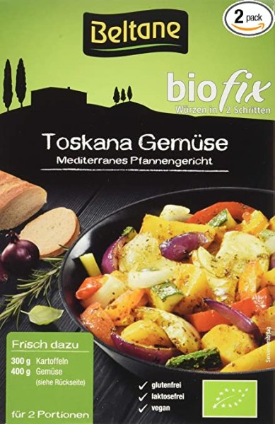 Beltane biofix Toskana Gemüse - 2 Portionen, 2er Pack (2 x 19,4 g Packung) - Bio