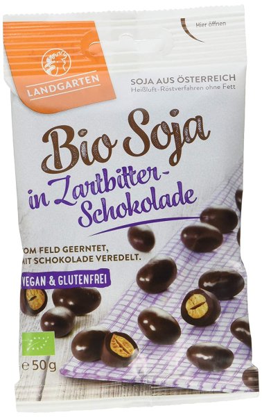 Landgarten Bio Soja in Zartbitter-Schokolade, 50 g