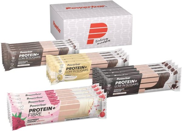 Powerbar Protein Plus Low Sugar Multiflavour Box 16x35g – Eiweissriegel mit Ballaststoffen