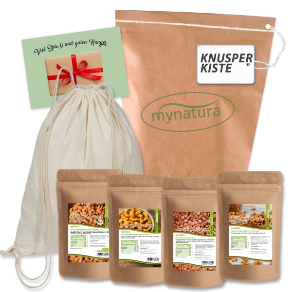Mynatura Knusperkiste - Knackiges Geschenkset mit hochwertigen Snacks