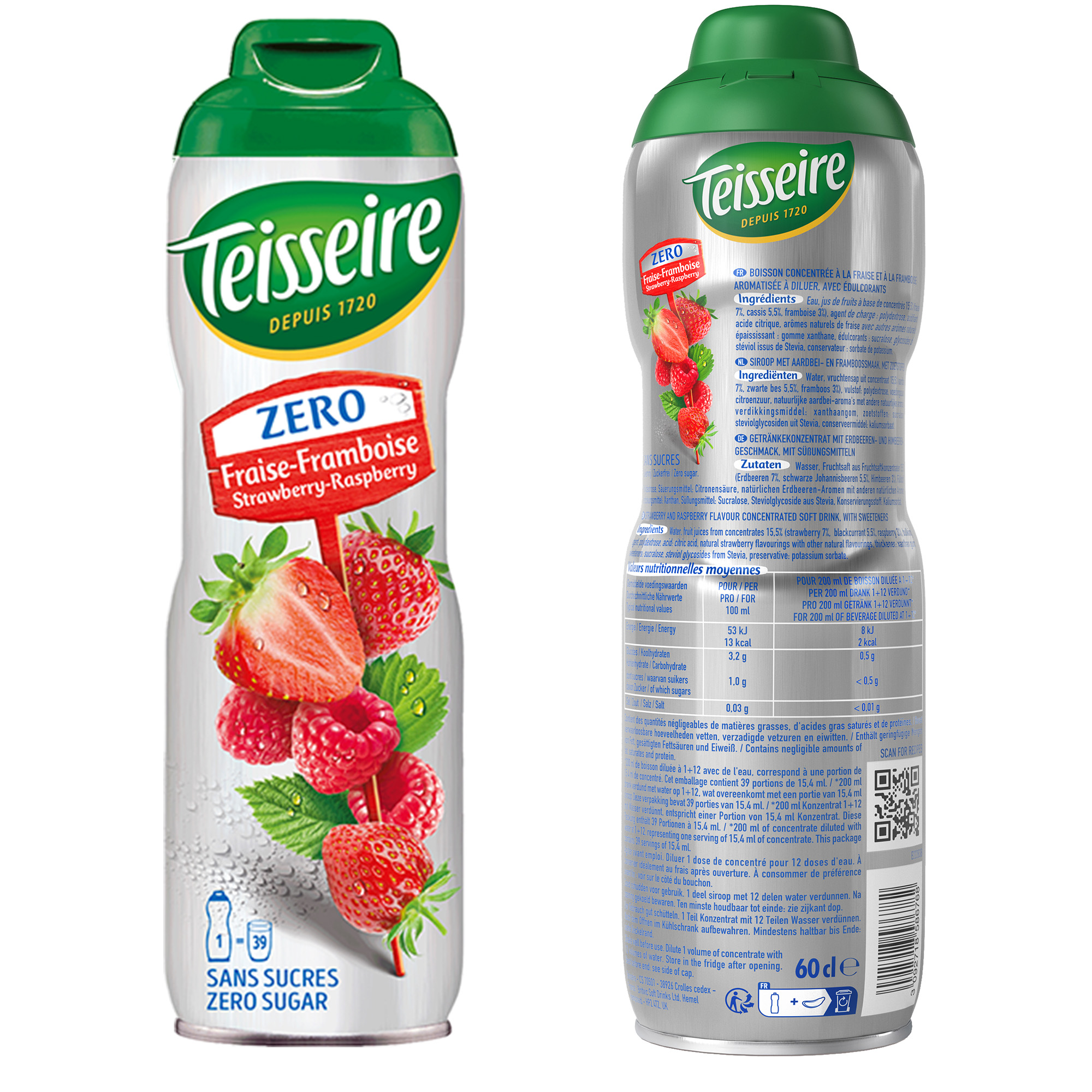 8,06€/L Teisseire Sirup 6 x 600ml Sparpack Getränkesirup mit  Fruchtkonzentrat